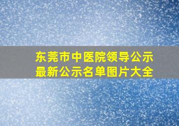 东莞市中医院领导公示最新公示名单图片大全