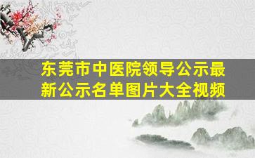 东莞市中医院领导公示最新公示名单图片大全视频