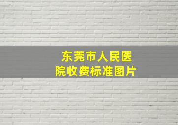 东莞市人民医院收费标准图片