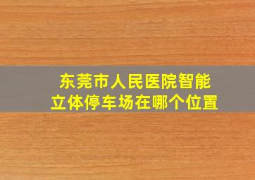 东莞市人民医院智能立体停车场在哪个位置