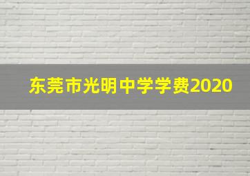 东莞市光明中学学费2020