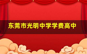 东莞市光明中学学费高中