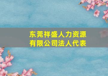 东莞祥盛人力资源有限公司法人代表