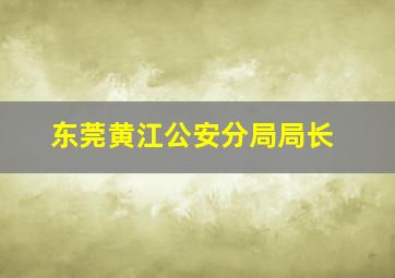 东莞黄江公安分局局长