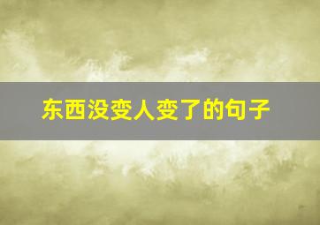 东西没变人变了的句子