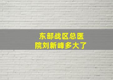 东部战区总医院刘新峰多大了