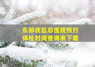 东部战区总医院预约体检时间查询表下载