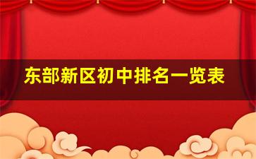 东部新区初中排名一览表