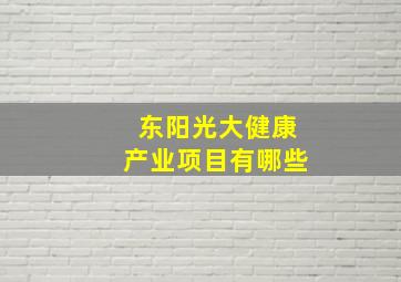 东阳光大健康产业项目有哪些