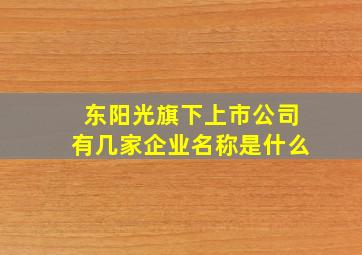 东阳光旗下上市公司有几家企业名称是什么