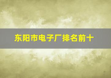 东阳市电子厂排名前十