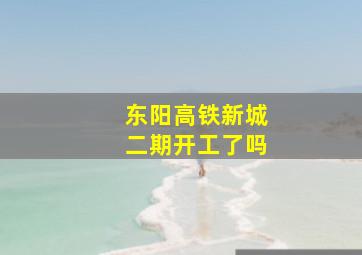 东阳高铁新城二期开工了吗