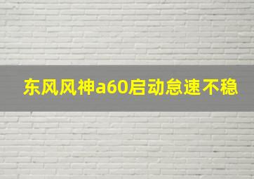 东风风神a60启动怠速不稳