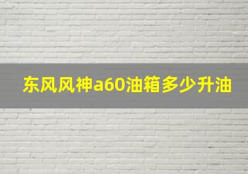 东风风神a60油箱多少升油