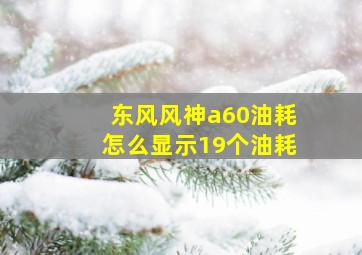 东风风神a60油耗怎么显示19个油耗