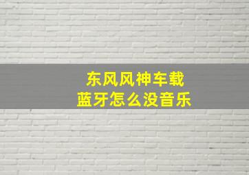 东风风神车载蓝牙怎么没音乐