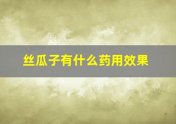 丝瓜子有什么药用效果