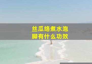 丝瓜络煮水泡脚有什么功效