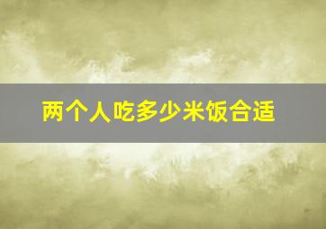 两个人吃多少米饭合适