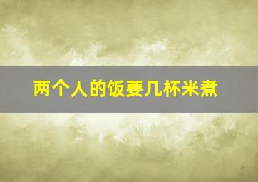 两个人的饭要几杯米煮