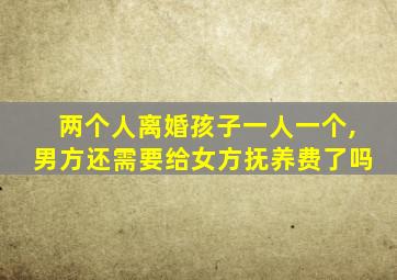 两个人离婚孩子一人一个,男方还需要给女方抚养费了吗