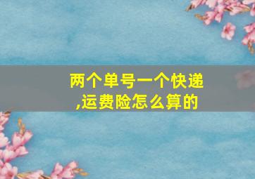 两个单号一个快递,运费险怎么算的