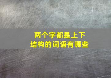 两个字都是上下结构的词语有哪些