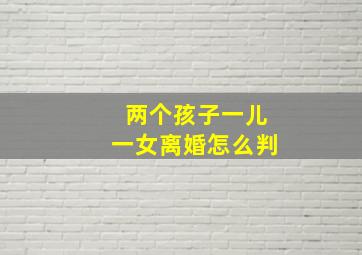 两个孩子一儿一女离婚怎么判