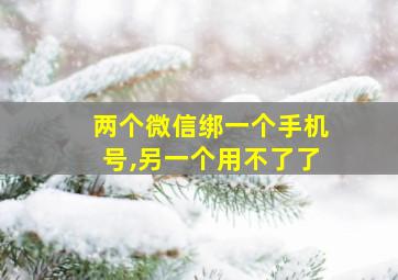 两个微信绑一个手机号,另一个用不了了