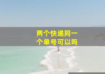 两个快递同一个单号可以吗