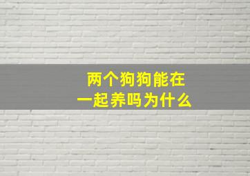 两个狗狗能在一起养吗为什么