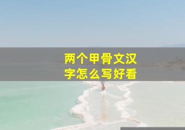 两个甲骨文汉字怎么写好看