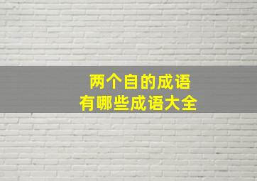 两个自的成语有哪些成语大全