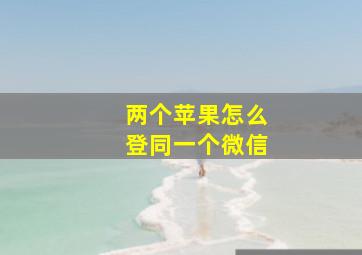 两个苹果怎么登同一个微信