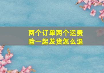 两个订单两个运费险一起发货怎么退