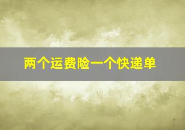 两个运费险一个快递单