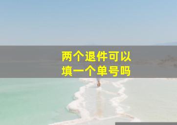 两个退件可以填一个单号吗