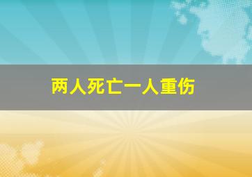 两人死亡一人重伤