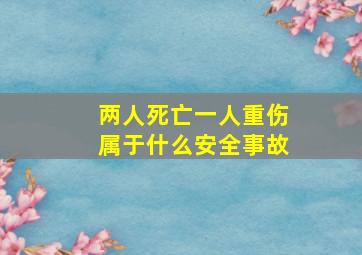 两人死亡一人重伤属于什么安全事故