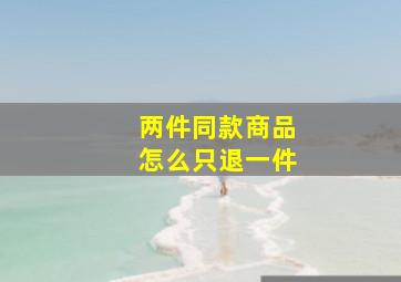 两件同款商品怎么只退一件