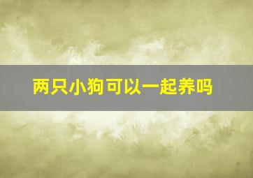 两只小狗可以一起养吗