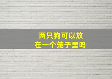 两只狗可以放在一个笼子里吗