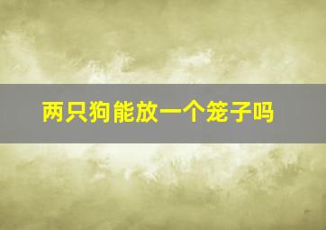 两只狗能放一个笼子吗