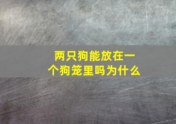 两只狗能放在一个狗笼里吗为什么