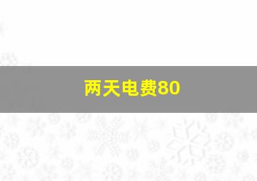 两天电费80