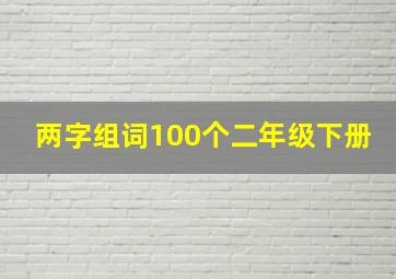 两字组词100个二年级下册