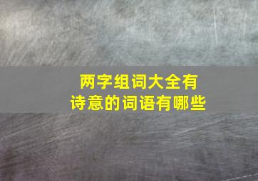 两字组词大全有诗意的词语有哪些