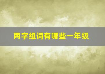 两字组词有哪些一年级