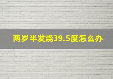 两岁半发烧39.5度怎么办