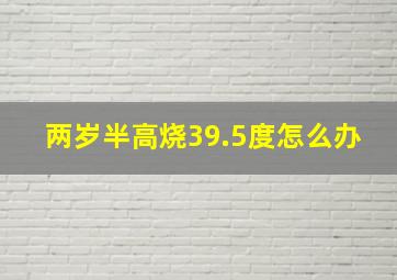 两岁半高烧39.5度怎么办